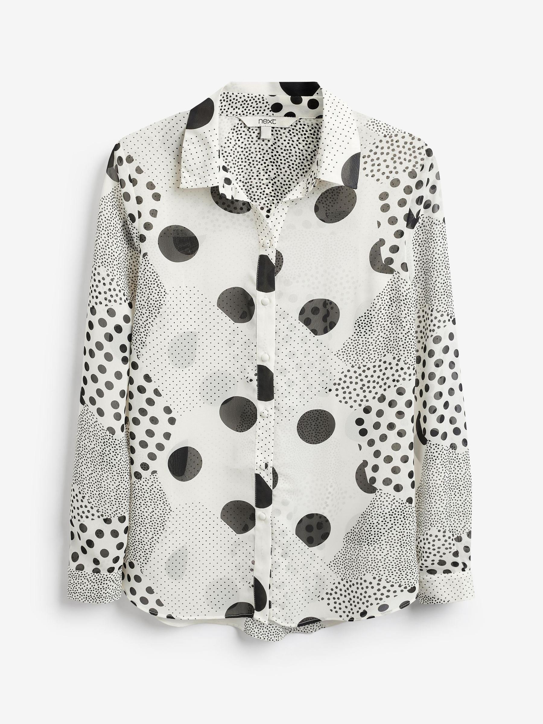 White blouse with black dots shop