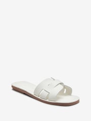 White Regular/Wide Fit Forever Comfort® Leather Mule Flat Sandals - Image 5 of 8