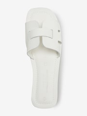 White Regular/Wide Fit Forever Comfort® Leather Mule Flat Sandals - Image 6 of 8