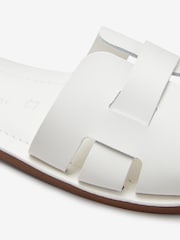 White Regular/Wide Fit Forever Comfort® Leather Mule Flat Sandals - Image 7 of 8