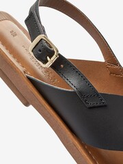 Черный - Кожаные сандалии с перекрещенными ремешками Forever Comfort® - Изображение 5 из 5