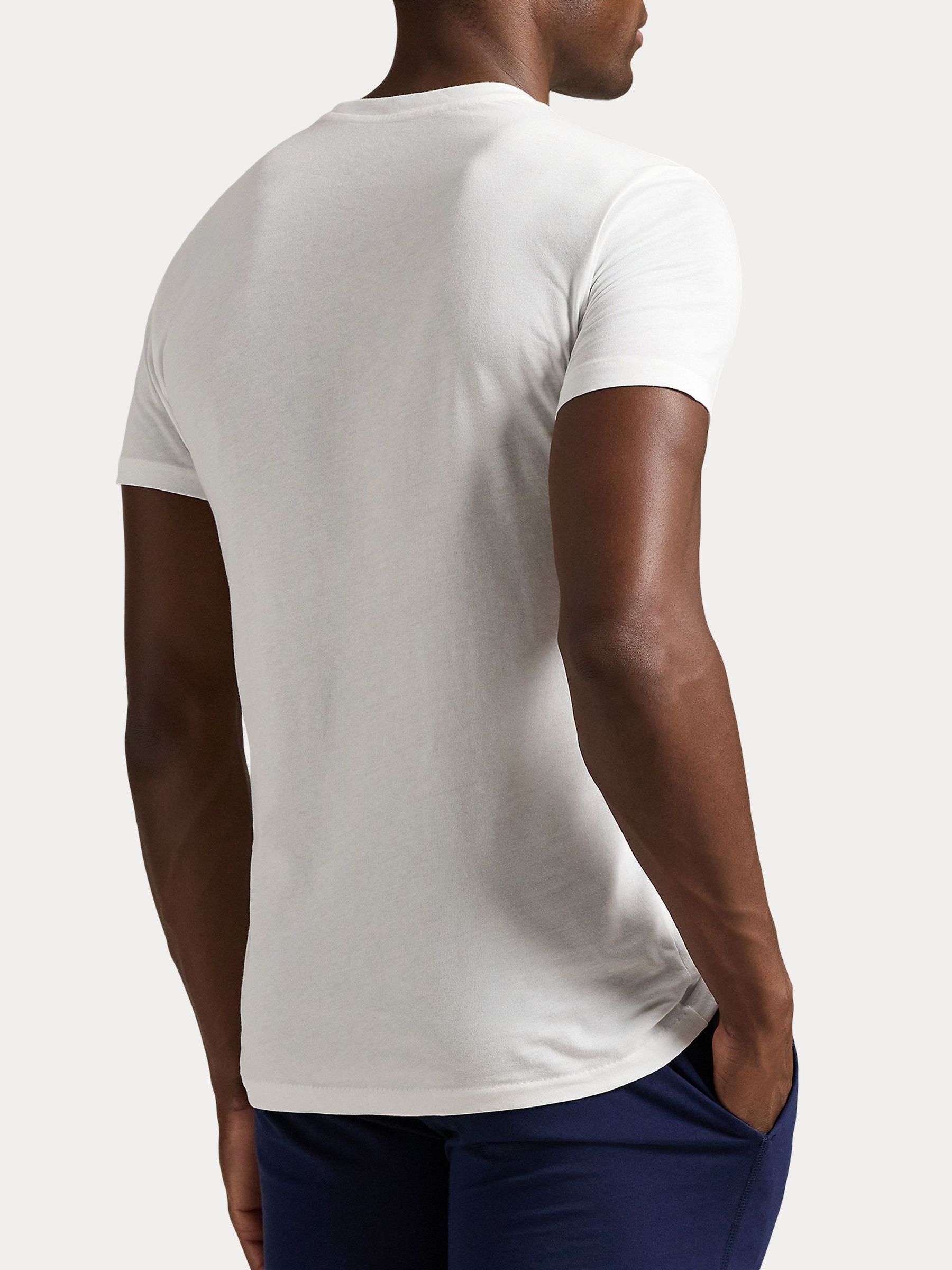 Buy Polo Ralph Lauren White Slim Fit Short Sleeve T-Shirts 3 Pack
