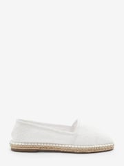 Bela z vezeninami - Espadrile s kvadratno prstno konico Forever Comfort - Slika 4 iz 7