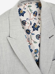 Light Grey Double Breasted Slim Fit Motion Flex Stretch Suit: Jacket - Image 10 of 12