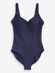 Marineblau - Savannah Miller X Next Bauchformender gerippter Badeanzug - Bild 2 von 5