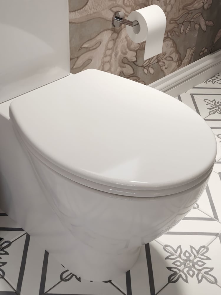CROYDEX White Corvo White Round Toilet Seat - Image 1 of 4