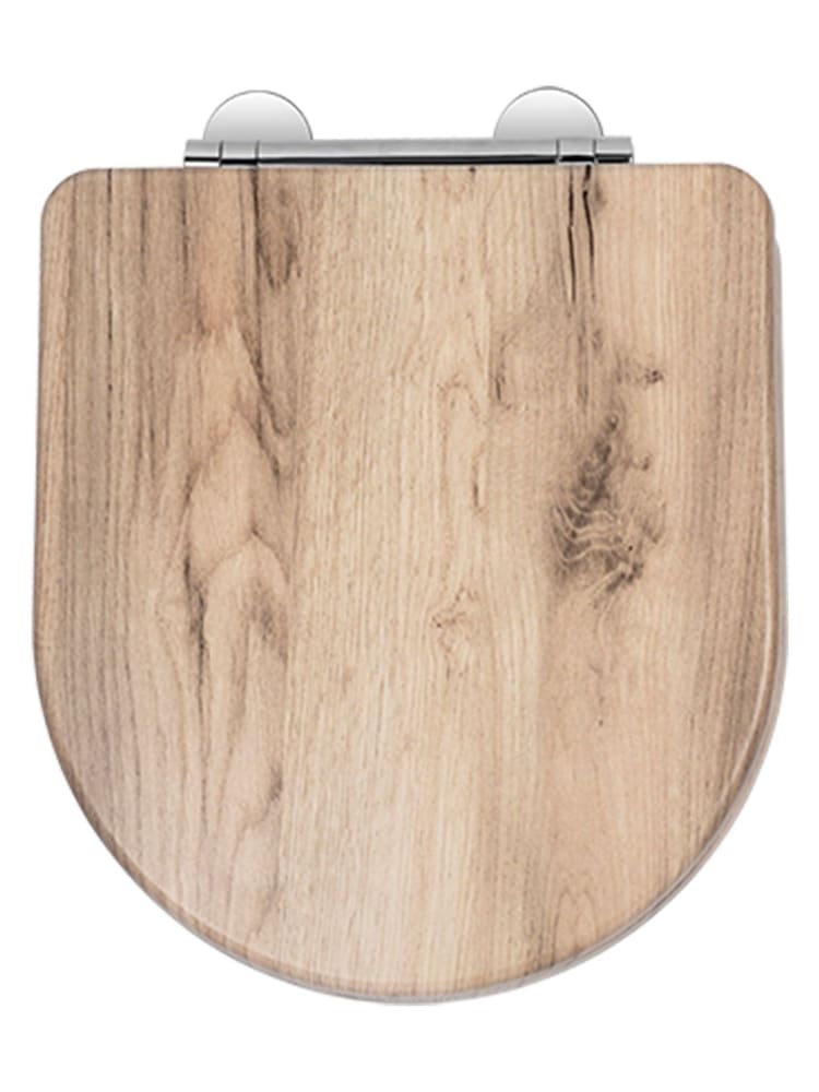 CROYDEX Grey Varese Grey Oak Effect D Shape Toilet Seat - Image 2 of 4