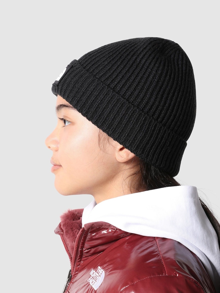 The North Face Black Kids Box Logo Cuffed Beanie - Image 4 of 4
