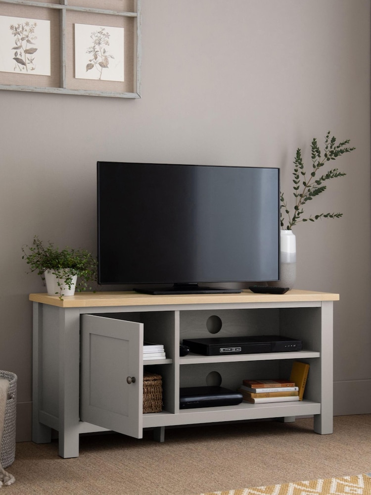 Cream Malvern Oak Effect Space Saving TV Unit, Up to 50 Inch - Image 2 of 9