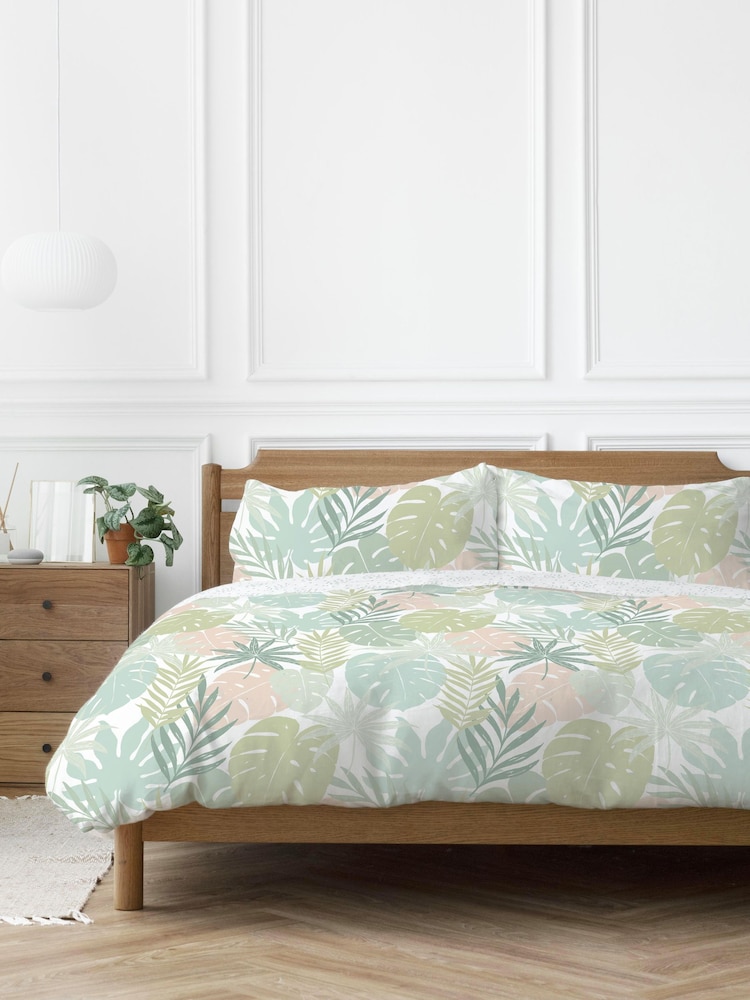 Copenhagen Home Green Tropical Duvet Cover and Pillowcase Set - Image 1 of 2