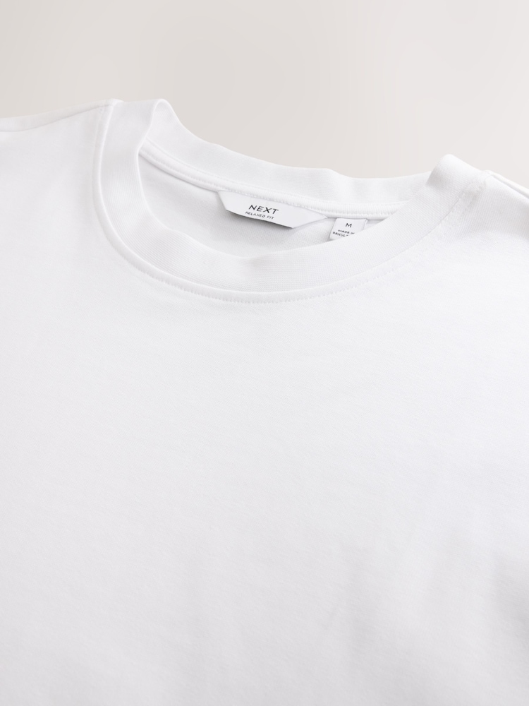 White Relaxed Fit Heavyweight T-Shirt - Image 10 of 10