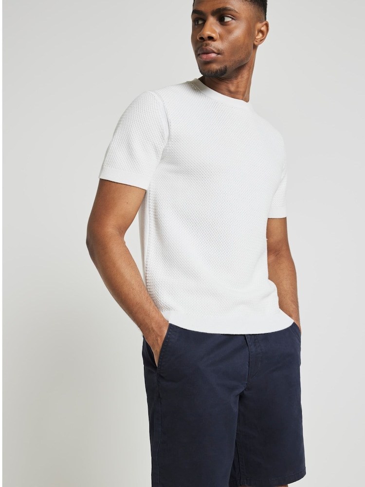 River Island Blue Laundered Chino Shorts - Image 2 of 3 River Island Blue Laundered Chino Shorts - Image 2 of 3