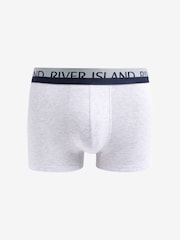 River Island Blue White Split 100% Cotton Trunks 4 Pack - Image 2 of 7