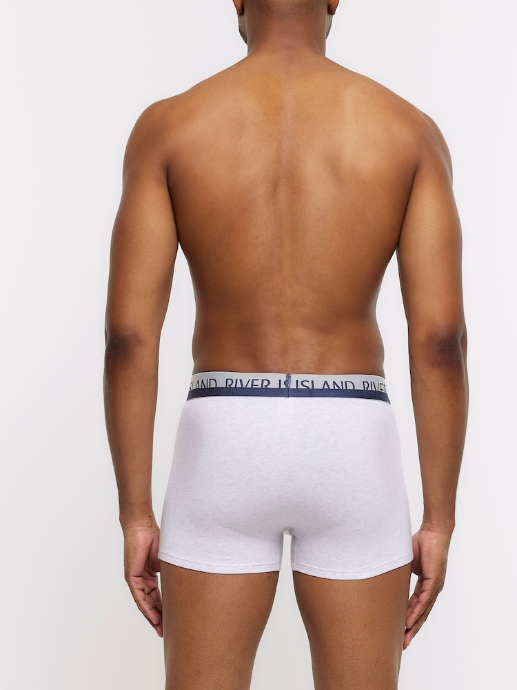River Island Blue White Split 100% Cotton Trunks 4 Pack - Image 7 of 7 River Island Blue White Split 100% Cotton Trunks 4 Pack - Image 7 of 7