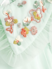Mint Green Embellished Mesh Collar Dress (3mths-8yrs) - Image 7 of 7