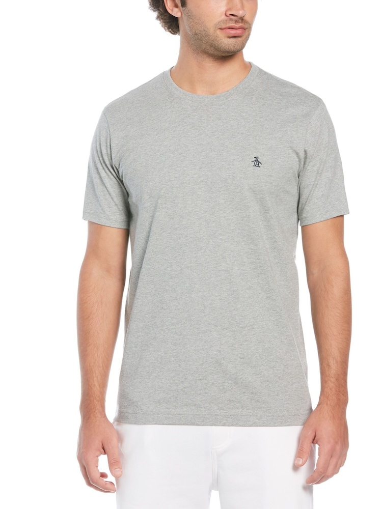 Серый - Original Penguin Футболка с логотипом Pin Point 100% хлопок - Image 1 of 3