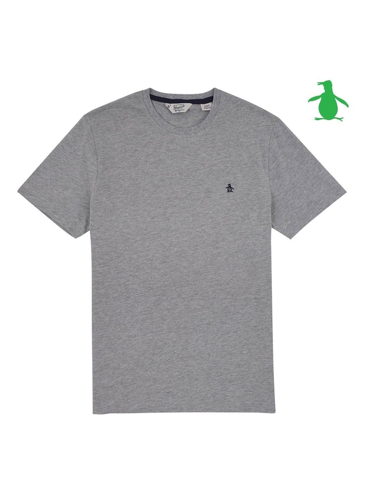 Серый - Original Penguin Футболка с логотипом Pin Point 100% хлопок - Image 3 of 3