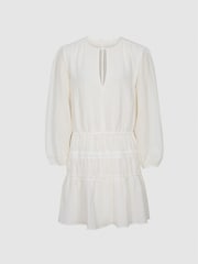 Reiss White Cia Long Sleeved Smock Dress - Image 3 of 7