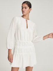 Reiss White Cia Long Sleeved Smock Dress - Image 4 of 7