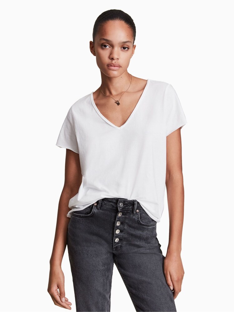 AllSaints White Emelyn Tonic 100% Cotton T-Shirt - Image 2 of 8