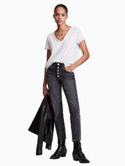 AllSaints White Emelyn Tonic 100% Cotton T-Shirt - Image 3 of 8