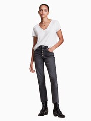 AllSaints White Emelyn Tonic 100% Cotton T-Shirt - Image 5 of 8