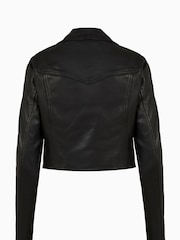 AllSaints Black Elora Biker Jacket - Image 7 of 7