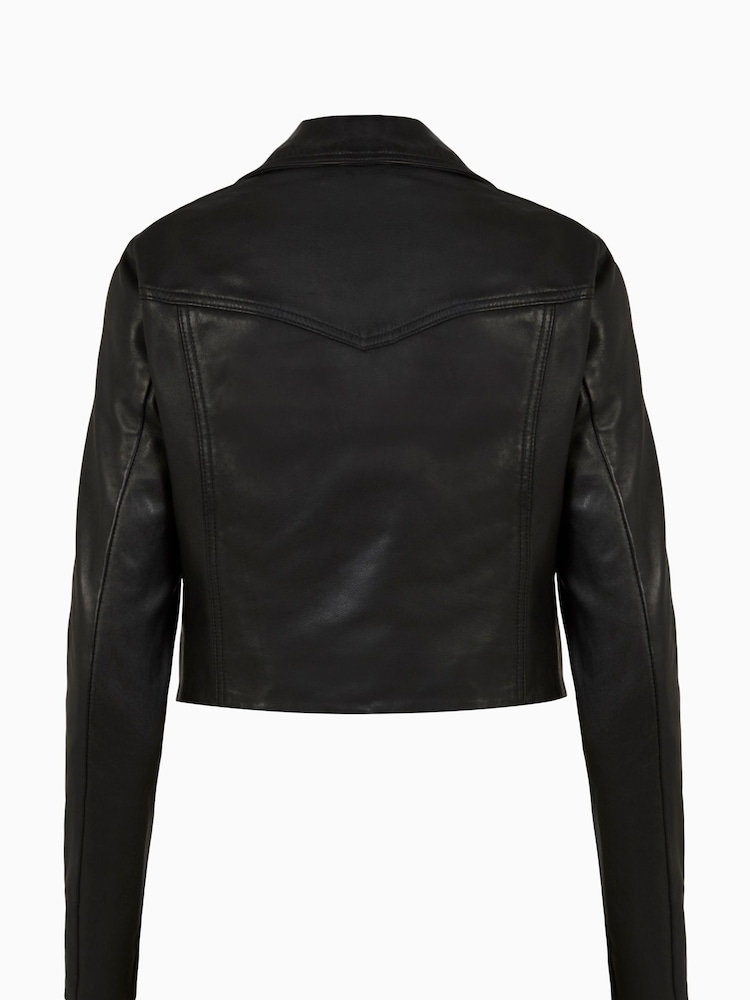 AllSaints Black Elora Biker Jacket - Image 7 of 7