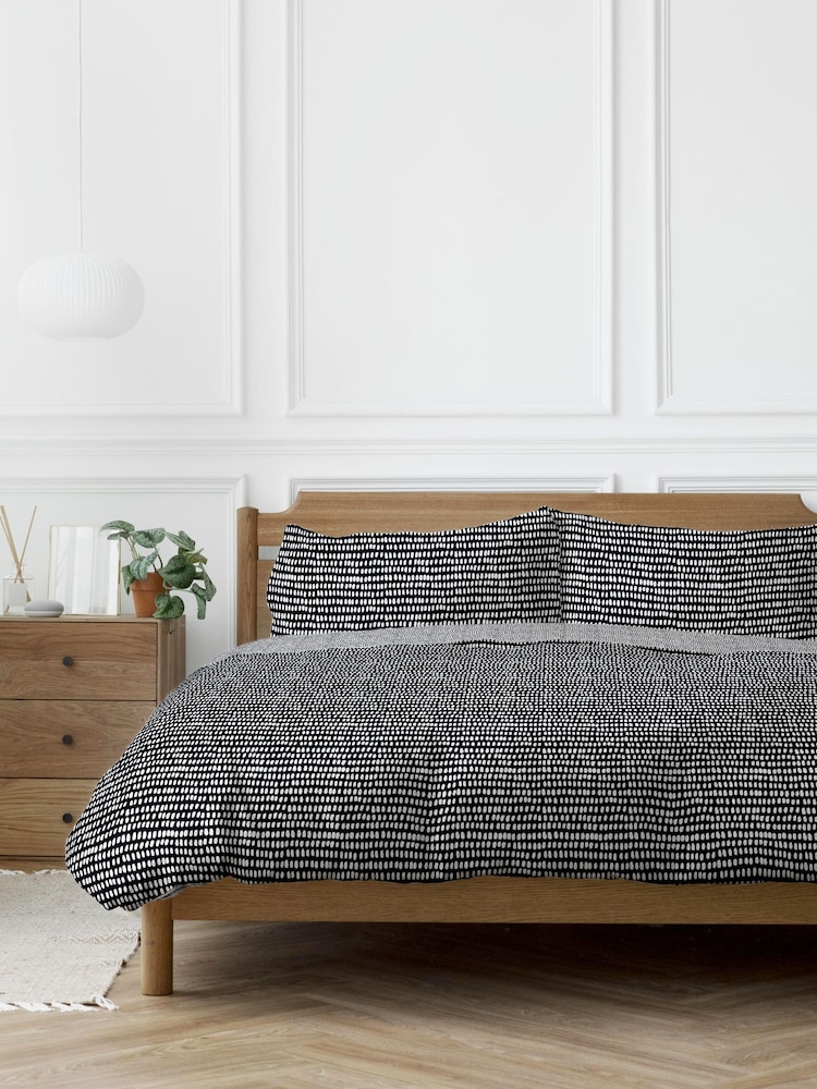 Copenhagen Home Black Arri Duvet Cover and Pillowcase Set - Image 1 of 2