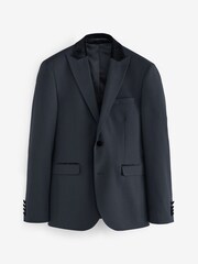 Marineblau - Gemusterter Skinny-Fit-Smoking: Sakko - Bild 5 von 8
