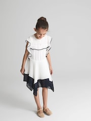 Reiss Ivory Tobi Junior Dip Hem Dress - Image 1 of 6