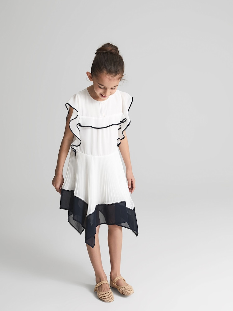 Reiss Ivory Tobi Junior Dip Hem Dress - Image 1 of 6