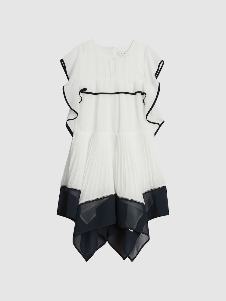 Reiss Ivory Tobi Junior Dip Hem Dress - Image 2 of 6