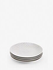 Grey Grey Geo Embossed Dinnerware Set of 4 Dinner Plates - Image 3 of 3