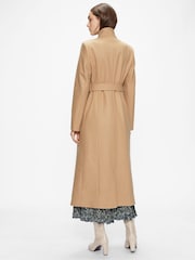 Ted Baker Tan Brown Long Length Rosell Wool Wrap Coat - Image 2 of 5