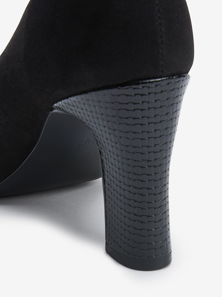 Black Extra Wide Fit Forever Comfort® Round Toe Block Heel Court Shoes - Image 4 of 4