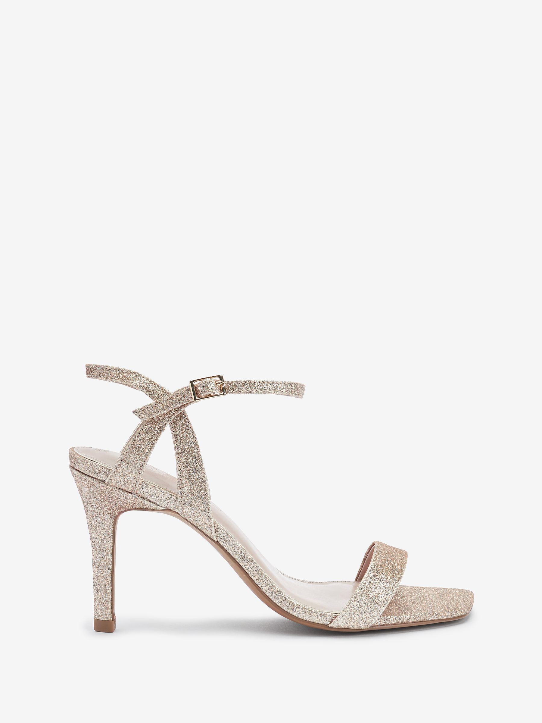 Buy Shimmer Extra Wide Fit Forever Comfort Strappy Skinny Heel Sandals from Next Luxembourg