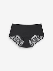 Black Midi No VPL Lace Back Briefs 3 Pack - Image 5 of 5
