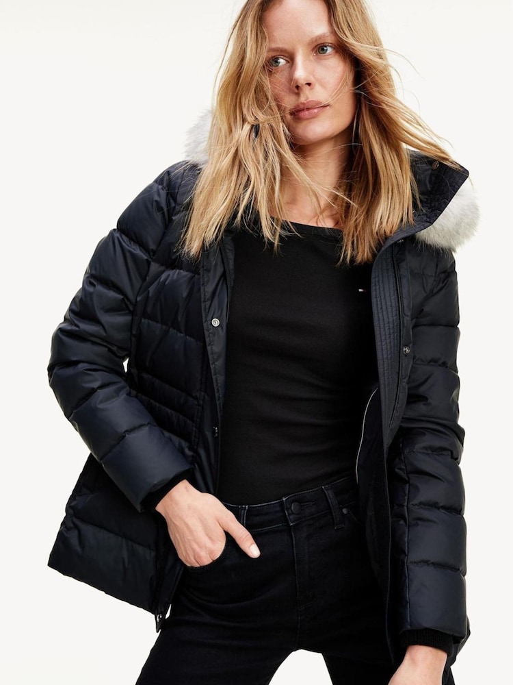 Tommy Hilfiger Black Tyra Down Jacket - Image 1 of 5