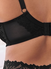 Black Total Support Non Pad Non Wire Full Cup Lace Ultimate Comfort Bra B-H - Image 6 of 7