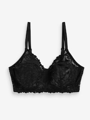 Black Total Support Non Pad Non Wire Full Cup Lace Ultimate Comfort Bra B-H - Image 7 of 7
