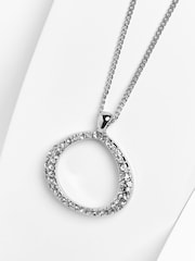 Silver Tone Allium Pavé Pendant Necklace - Image 2 of 2