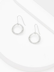 Silver Tone Allium Pavé Drop Earrings - Image 2 of 2