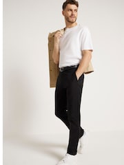 River Island Black Tapered 100% Cotton Chino Trousers - Image 3 of 3