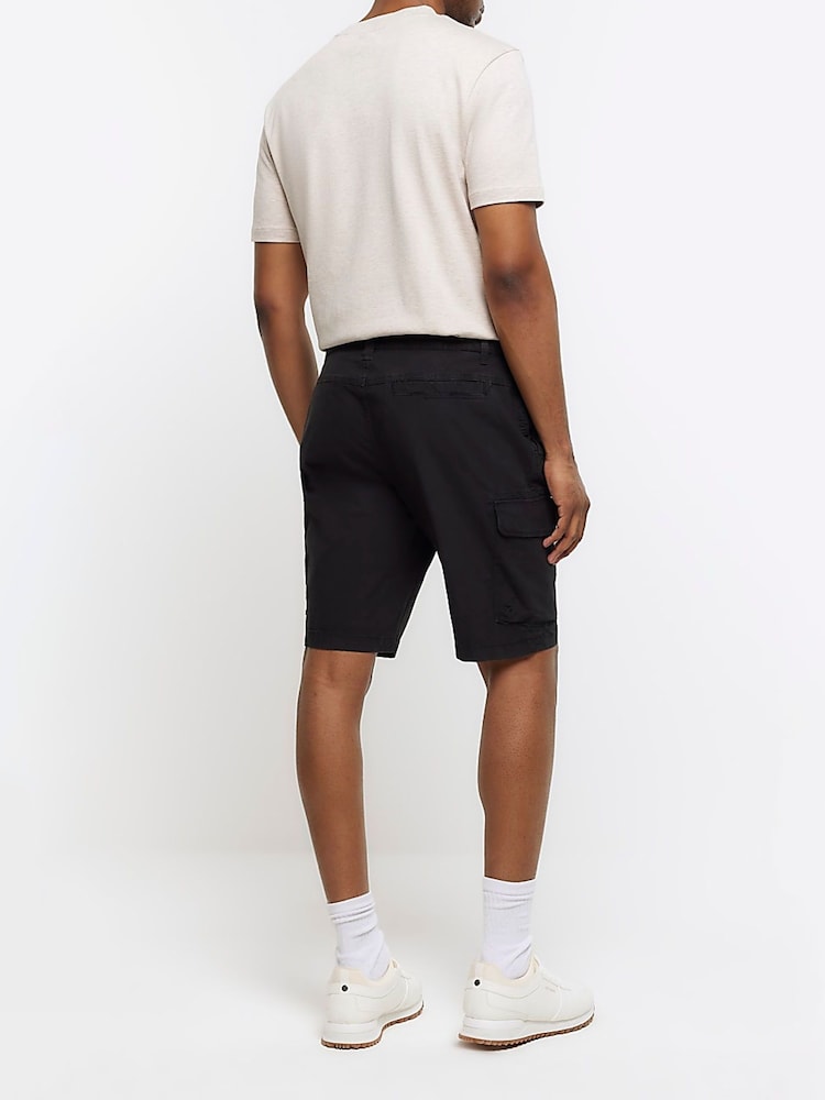 River Island Black Light Elasticated Cargo Shorts - Image 2 of 6