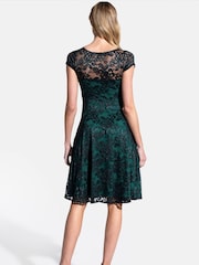 HotSquash Green Lace Fit And Flare Dress - Image 1 of 5