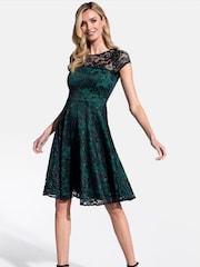HotSquash Green Lace Fit And Flare Dress - Image 2 of 5
