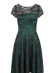HotSquash Green Lace Fit And Flare Dress - Image 4 of 5