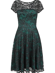HotSquash Green Lace Fit And Flare Dress - Image 5 of 5