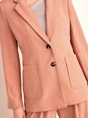 Pink Cross-Hatch Single Breasted Blazer - Image 3 of 4